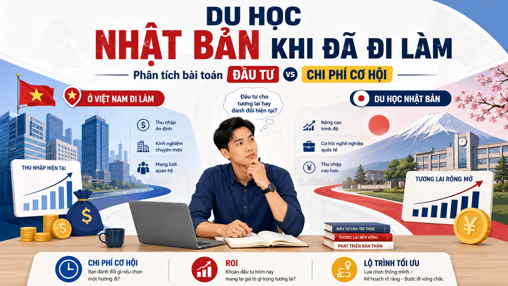 Du học Nhật Bản khi đã đi làm: Phân tích bài toán Đầu tư vs Chi phí cơ hội