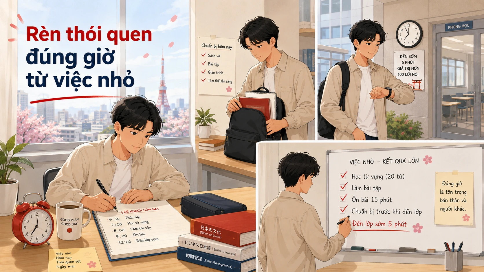 Văn hóa đúng giờ của người Nhật có gì đặc biệt? 4 Rèn luyện văn hóa đúng giờ từ khi học tiếng Nhật