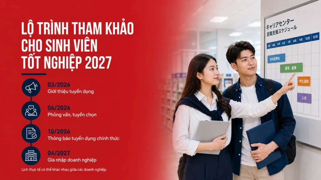Cẩm nang tìm việc tại Nhật 2027 dành cho du học sinh quốc tế 1 Timeline tham khảo dành cho sinh viên tốt nghiệp năm 2027