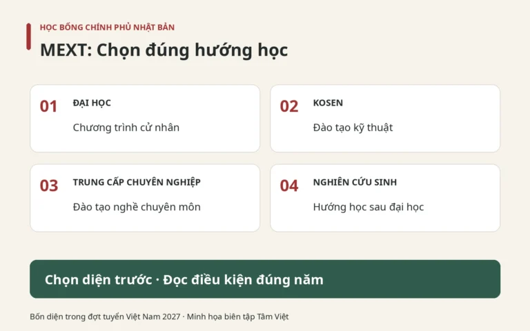 Học bổng MEXT và bốn hướng học dành cho ứng viên Việt Nam