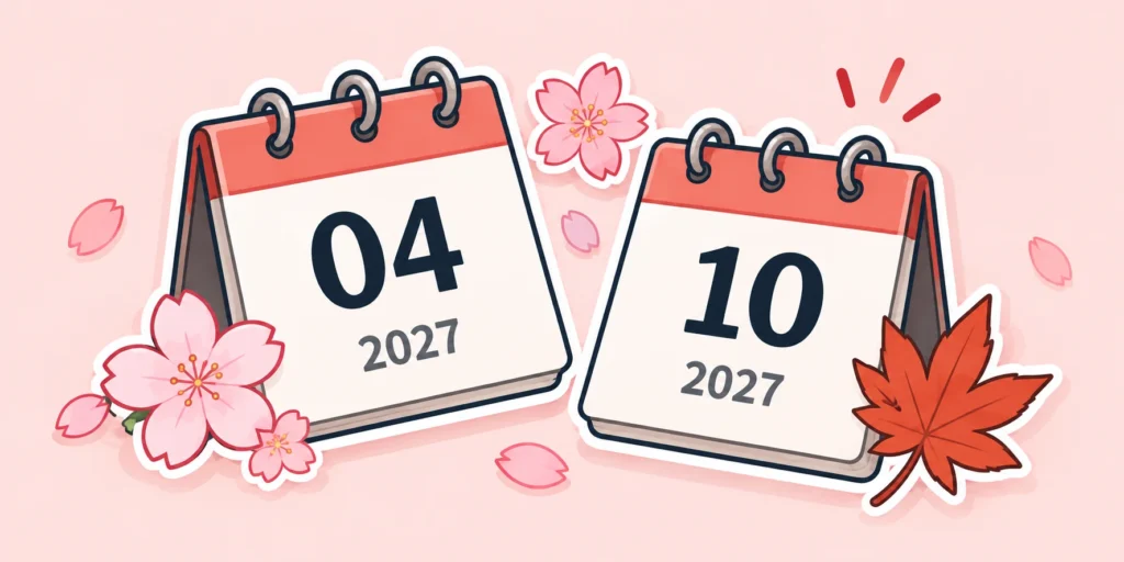 Minh họa hai kỳ nhập học tháng 04 và tháng 10 năm 2027